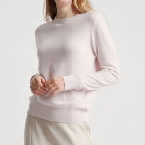Quince Minimal Pink Mongolian Cashmere Crew Neck Sweater Size Medium